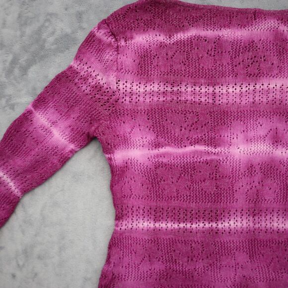 Bisou Bisou Sweater Womens M Purple Long Sleeve Round Neck Tight Knit Pullover - Picture 11 of 16